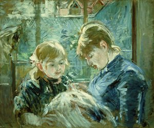 De naailles; Le Leçon de Couture, 1884 door Berthe Morisot