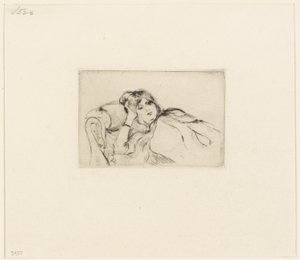 Jonge vrouw in rust door Berthe Morisot