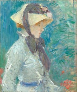 Jonge vrouw met een strohoed, 1884