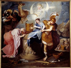 Het offer van Iphigenie Koning Agamemnon offert zijn dochter om de woede van Artemis te sussen