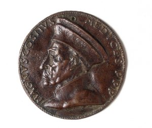 Medaille met afbeelding van Cosimo il Grande: recto door Bertoldo di Giovanni