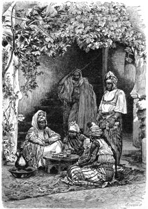 Een Arabische familie uit Tlemcen, Algerije, ca. 1890