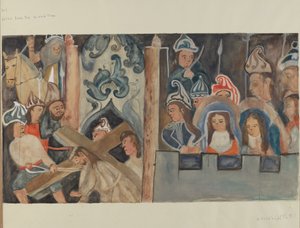 Station van het Kruis nr. 7: Jezus valt voor de tweede keer, ca. 1936