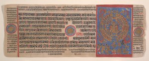 Blad uit een Kalpa Sutra Jain Boek van Rituelen, 15e eeuw door Bhadrabahu