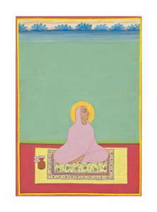 Een Portret van Maharaja Shri Narayan Ji, c.1830 door Bhati Shankar Das