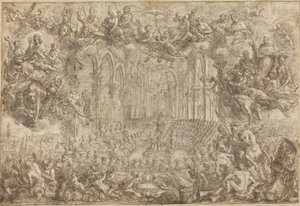 De Raad van Trente met Sint Thomas die de Ketters Verslaat door Biagio Falcieri