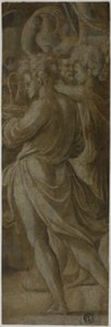 Fragment van een Compositie: Bedienden met Kruiken door Biagio Pupini