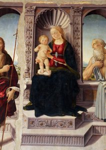 Madonna met kind op de troon met de heiligen Johannes de Doper en Jeronimo