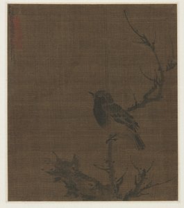 Slapende Vogel op een Prunustak, 1400s door Bian Wenjin