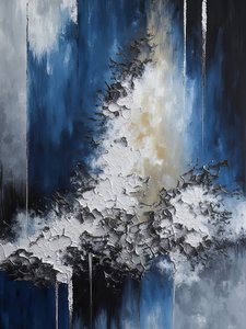 Abstractie van blauw ijs door Bilge Paksoylu