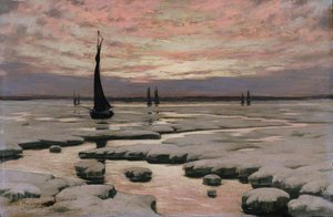 Winterzonsondergang, ca. 1890