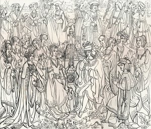 Huwelijk van koning Lodewijk XII van Frankrijk en Mary Tudor, 16e eeuw, 1849 door Bisson and Cottard