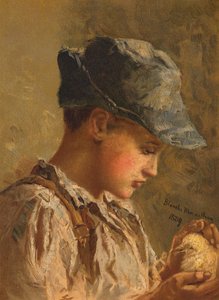 Jongen met een vogel door Blanche F. MacArthur