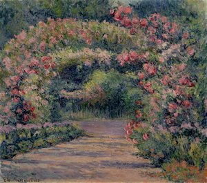 Rozenprieel in Giverny door Blanche Hoschede Monet