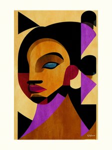 Abstracte geometrische vrouw door Bo Anderson
