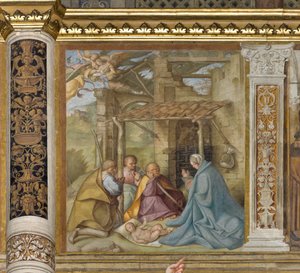 Centrale Schip, Vierde Noord Span, Aanbidding van de Herders, Boccaccio Boccaccino 1516-17 door Boccaccio Boccaccino