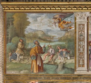 Centrale Aisle, Eerste Noord Span, Aankondiging aan Gioacchino, Boccaccio Boccaccino 1514-15 door Boccaccio Boccaccino