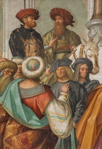 Centraal Schip, Tweede Noordelijke Span, Huwelijk van de Maagd (detail) door Boccaccio Boccaccino