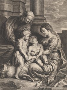 De Maagd en Christus kind met Sint-Anna en Sint-Jan de Doper, ca. 1640-59 door Boetius Adams Bolswert