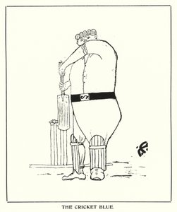 Oxford Grappen: De Cricket Blauwe (litho) door Bohun Lynch