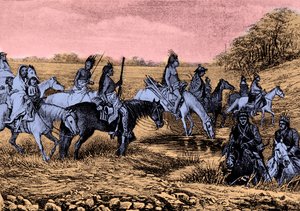 Navajo Indianen op het pad door Bohuslav Kroupa