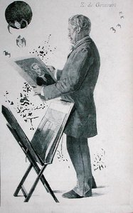 Edmond Huot de Goncourt (1822-96), omslagillustratie uit La Revue Illustree, 15 april 1888
