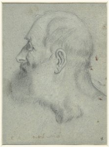 Hoofd van man met baard, in profiel naar links door Bonifazio Veronese (attributed to)