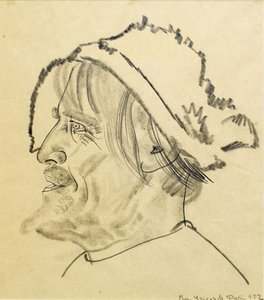 Konstantin Stanislavsky als Satin in het toneelstuk De Onderwereld van M. Gorky, 1922 door Boris Dmitrievich Grigoriev