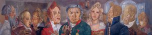 Personages uit de komedie De Revisor van N. Gogol, 1933-1934 door Boris Dmitrievich Grigoriev
