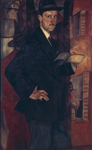 Portret van de kunstenaar Mstislav Dobuzhinsky 1875-1957, 1917 door Boris Dmitrievich Grigoriev