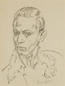 Portret van de balletdanser en choreograaf Sergey Lifar 1905-1986 door Boris Dmitrievich Grigoriev