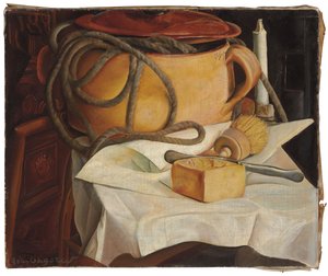 Stilleven met Kaars door Boris Dmitrievich Grigoriev