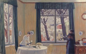 In de kamer. Winter, 1915