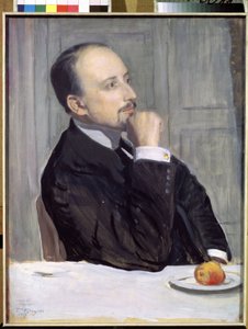 Portret van de kunstenaar Evgeny Evgenyevich Lanceray (1875-1946). Werk van Boris Michaylovich Kustodiev (1878-1927), tempera op karton door Boris Mikhailovich Kustodiev