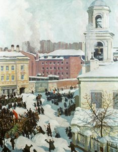 27 februari 1917, 1917 door Boris Mikhailovich Kustodiev