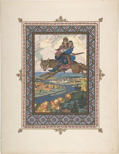 Illustratie voor het sprookje van Ivan Tsarevich, de Vuurvogel en de Grijze Wolf, ca. 1925