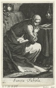 Heilige Fabiola van Rome als kluizenares