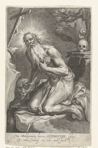 Heilige Hiëronymus van Betlehem als kluizenaar door Boëtius Adamsz. Bolswert