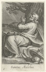 Heilige Malchus van Chalcis als kluizenaar