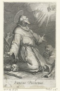 Heilige Pachomius de Oudere als kluizenaar