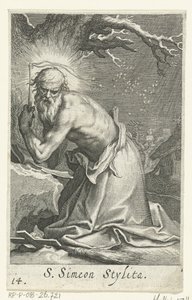 Heilige Simeon Stylites de Oudere als kluizenaar