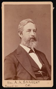 Portret van Aaron Augustus Sargent 1827-1887, voor 1881 door Brady