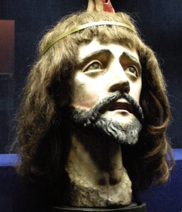 Hoofd van Christus (hout & menselijk haar)