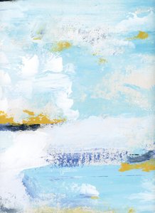 Serene Blauw Goud Abstract door Breanna Megan Studio