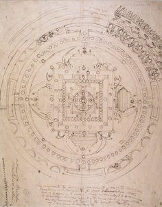 Omtrek van een Mandala door Brian Houghton Hodgson