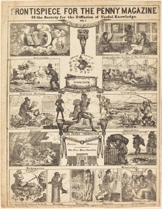 Frontispice voor het Penny Magazine van de Society for the Diffusion of Knowledge: Vo door British 19th Century