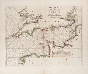 Een kaart van het Kanaal tussen Engeland en Frankrijk door British School
