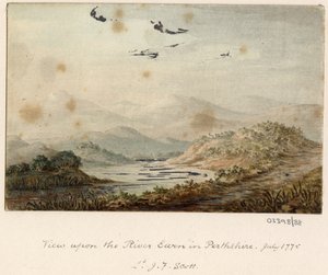 Een reeks schetsen, uitzichten in Groot-Brittannië, het Continent en Amerika 1772-1778 (aquarel) door British School
