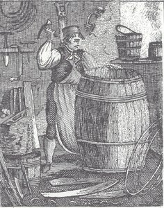 Kuiper maakt een vat (gravure) door British School