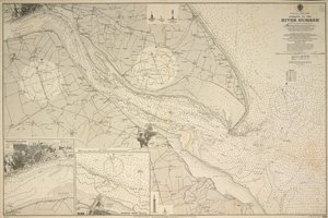 Engeland, Oostkust, ingang van de rivier de Humber onderzocht door kapitein G.E. Richards HM onderzoeksschip 